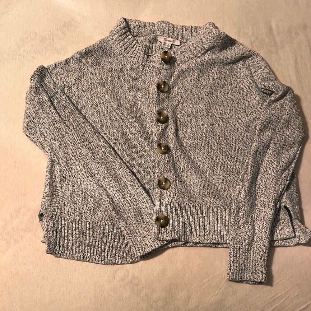Madewell Gray Cardigan Sweater Relaxed Fit